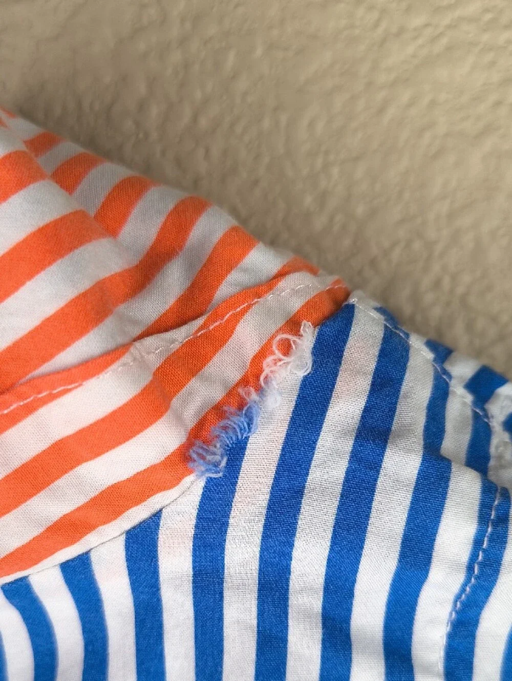 Lauren Ralph Lauren Blue and White Striped Pajama Set Size Large